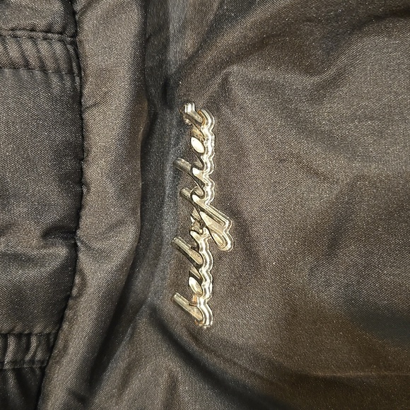 BABY PHAT GIRL'S BLACK/ PURPLE PUFFER . MISSING FAUX FUR LINING ON HOOD. SIZE L - Picture 11 of 11